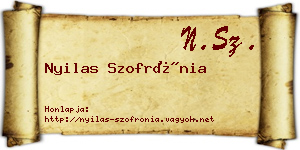 Nyilas Szofrónia névjegykártya